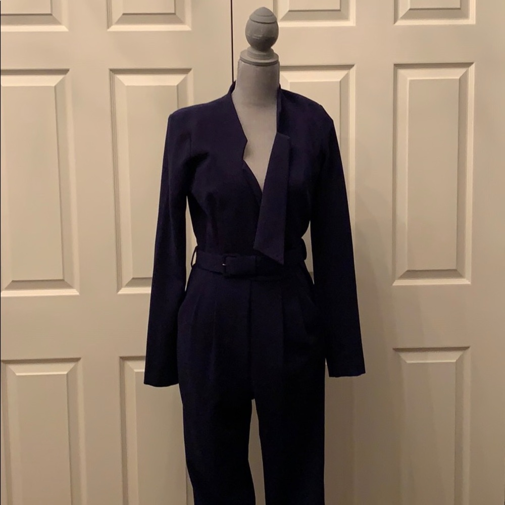 Rachel Zoe navy blue long sleeve jumpsuit